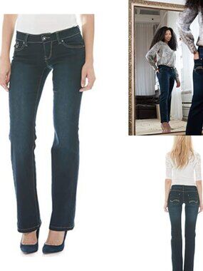 Women's Mid Rise Boot Cut Stretch Jeans - 78% Cotton 20% Rayon 2% Spandex